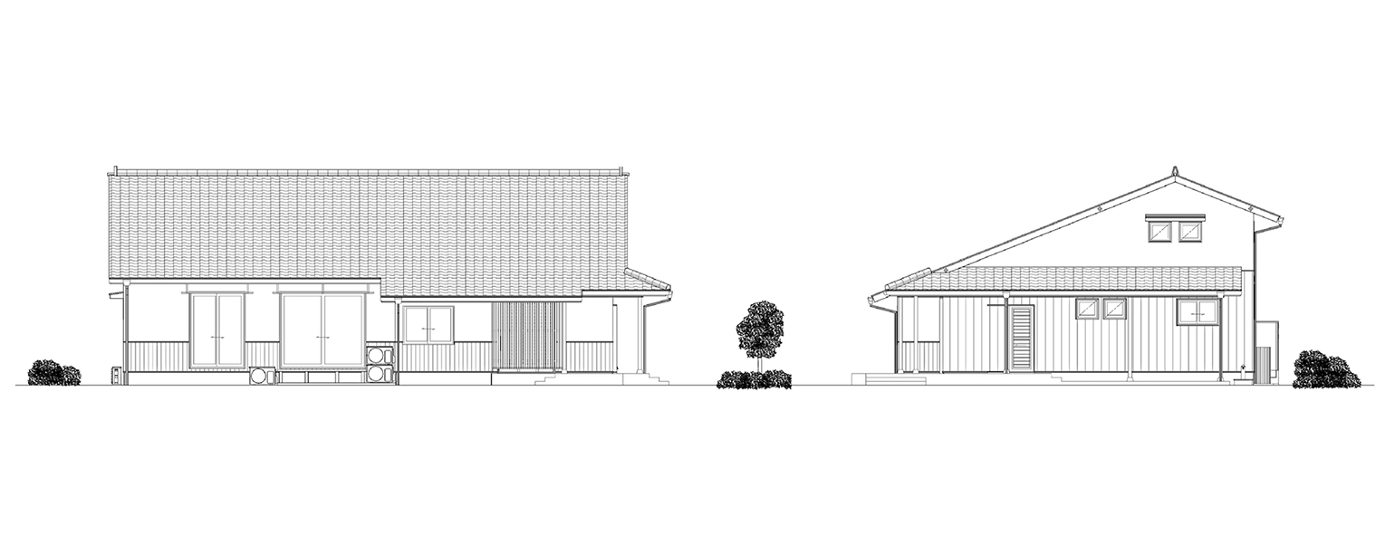 平屋ベース立面図